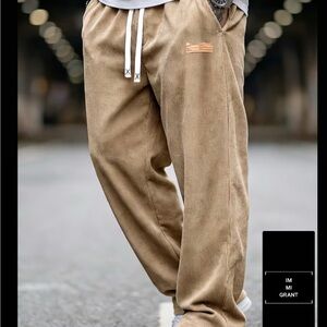 Men's Trendy Tan Corduroy Pants - Brown
